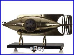 Modernist Art Deco French Industrial Bronze Torpedo Clock