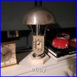 Mofem Hungary 1930 Art Deco Desk Table Lamp And Alarm Clock in VGC