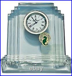 NEW WATERFORD Irish Lead Crystal Metropolitan Art Deco Small Desk Clock Box $249