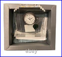 NEW WATERFORD Irish Lead Crystal Metropolitan Art Deco Small Desk Clock Box $249