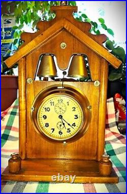 Naval Ship Mechanical Alarm Clock, Super Clean Conditions (see video)