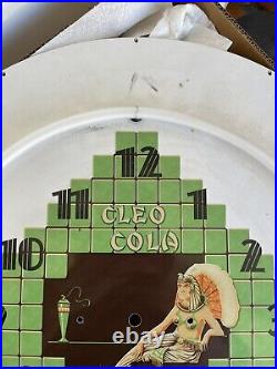 Neon Spinner Clock Face And Neon Tube Cleo Cola New Green Neon Art Deco