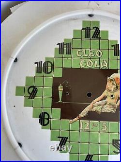 Neon Spinner Clock Face And Neon Tube Cleo Cola New Green Neon Art Deco