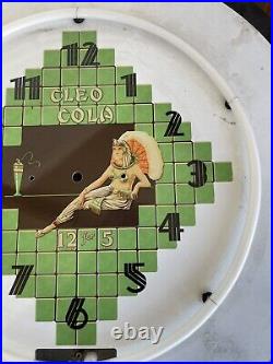 Neon Spinner Clock Face And Neon Tube Cleo Cola New Green Neon Art Deco