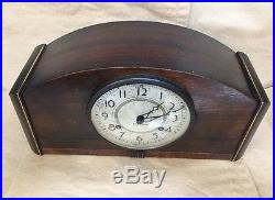 New Haven 8 Day Pendulum Chime Mantle Clock Art Deco Case Must See