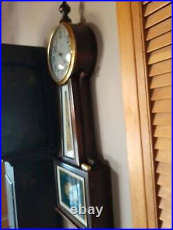 New Haven Banjo Wall Clock 8 Day Time Only Waring Model Working c1920