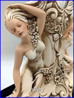 New in Box Art Deco Victorian Style 2 Women Mantel Sculpture Classic Clock
