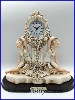 New in Box Art Deco Victorian Style 2 Women Mantel Sculpture Classic Clock
