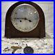 Nice 1930’s Art Deco Enfield Wood Chiming Mantle Clock With Key & Weight