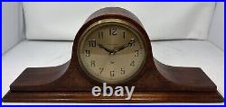 Nice Large Hammond Spin-Start Tambour Mantel Clock 19 Wide, RUNS & KEEPS TIME