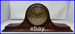 Nice Large Hammond Spin-Start Tambour Mantel Clock 19 Wide, RUNS & KEEPS TIME