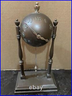 Nywf 1939 Baseball Pendelum Desk Clock Global Clock Co. Art Deco