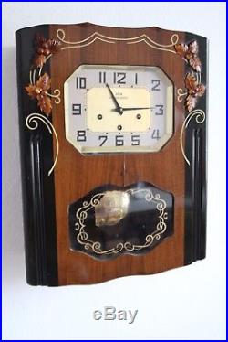 ODO 24 Uhr Art Deco Wanduhr Regulator Westminster Vedette Pendule Wall Clock