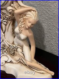 OK Collection Art Deco Victorian Style 2 Women Mantel Sculpture Classic Clock
