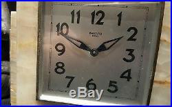 ORIGINAL 1930s FRENCH ART DECO MANTLE CLOCK, BAYARD 8 DAY, BEAUTIFUL ITEM