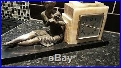 ORIGINAL 1930s FRENCH ART DECO MANTLE CLOCK, BAYARD 8 DAY, BEAUTIFUL ITEM