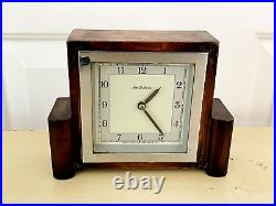 Old Vintage 1930'S JOHN D FRANCIS Mantle Desk Clock Mahogany United Kingdom