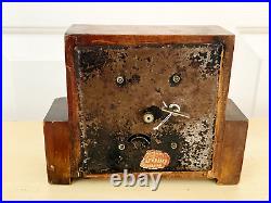 Old Vintage 1930'S JOHN D FRANCIS Mantle Desk Clock Mahogany United Kingdom
