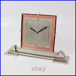 Omega clock vintage Art Deco 8 Day Amethyst Glass & Nickle Uber Rare