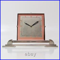 Omega clock vintage Art Deco 8 Day Amethyst Glass & Nickle Uber Rare