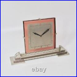 Omega clock vintage Art Deco 8 Day Amethyst Glass & Nickle Uber Rare