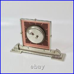 Omega clock vintage Art Deco 8 Day Amethyst Glass & Nickle Uber Rare