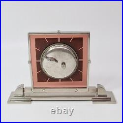 Omega clock vintage Art Deco 8 Day Amethyst Glass & Nickle Uber Rare