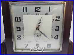 Original Art Deco French Unis Bakelite Cased Mantle / Alarm Clock Working