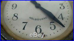 Original Art Deco Metal Case Wall Clock Smiths Ingram Bros & Bright Melbourne