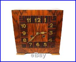 Original JUNGHANS Gong Shelf & Mantel Chimney Clock Germany Art Deco 1920s 1930s