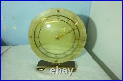 Original Smiths Art Deco Onyx And Brass Mantle Clock In Good Working Order