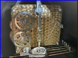 Outstanding 1930s art deco mantle clock norfolk burl wood nickel very fine