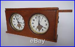 Outstanding very large ART DECO wooden chess clock 1940-1945 WW2