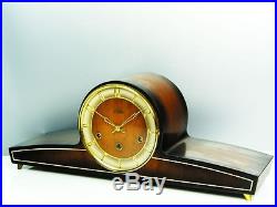 Pure Art Deco Lauffer Black Forest Germany Westminster Chiming Mantel Clock