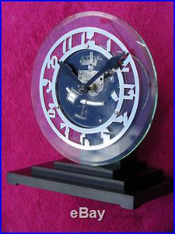 Pendule ATO verre bakelite 1930 electrique Art Deco glass clock no Lalique + doc