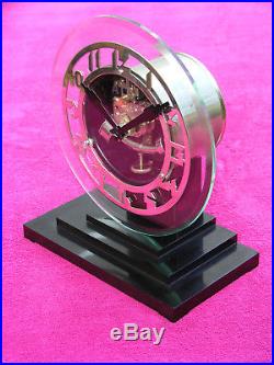 Pendule ATO verre bakelite 1930 electrique Art Deco glass clock no Lalique + doc