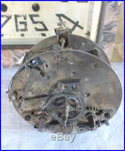Pendule art déco pendulette bronze argenté femme ourson onyx marbre clock