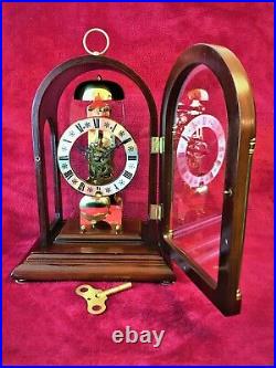 Perfect German Franz Hermle Skeleton Library Mantle Clock