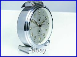 Pure Art Deco Bauhaus Desk Alarm Clock From Bayard France Chrome