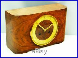 Pure Art Deco Kienzle Konsola Chiming Mantel Clock With Pendulum Germany