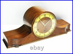 Pure Art Deco Westminster Chiming Mantel Clock Junghans Black Forest Germany