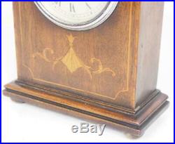 Quality Superb French 8 Day Mantel Clock Solid Mahogany Wood Art Deco Top Mantle