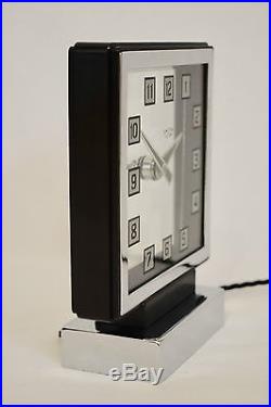 RARE 1930s SMITHS ELECTRIC MYSTERY GLASS/ CHROME VINTAGE ART DECO MANTEL CLOCK