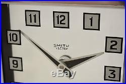 RARE 1930s SMITHS ELECTRIC MYSTERY GLASS/ CHROME VINTAGE ART DECO MANTEL CLOCK