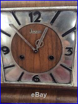 Rare Beautiful Art Deco Junghans Chiming Mantel Clock With Pendulum 1939