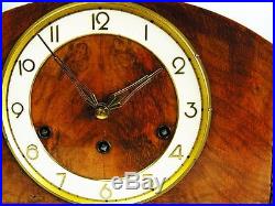 Rare Beautiful Art Deco Kienzle Westminster Chiming Mantel Clock With Pendulum