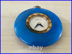 RARE! Blue Old Vtg WESTCLOX Handbag Art Deco Bakelite Pocket Clock Watch