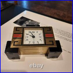 RARE Cartier Art Deco, Cubist Desk Clock, Works, Good Condition