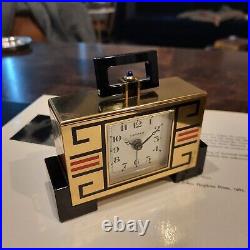 RARE Cartier Art Deco, Cubist Desk Clock, Works, Good Condition