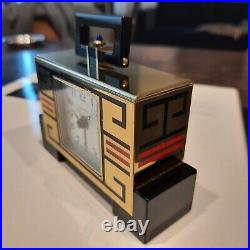 RARE Cartier Art Deco, Cubist Desk Clock, Works, Good Condition